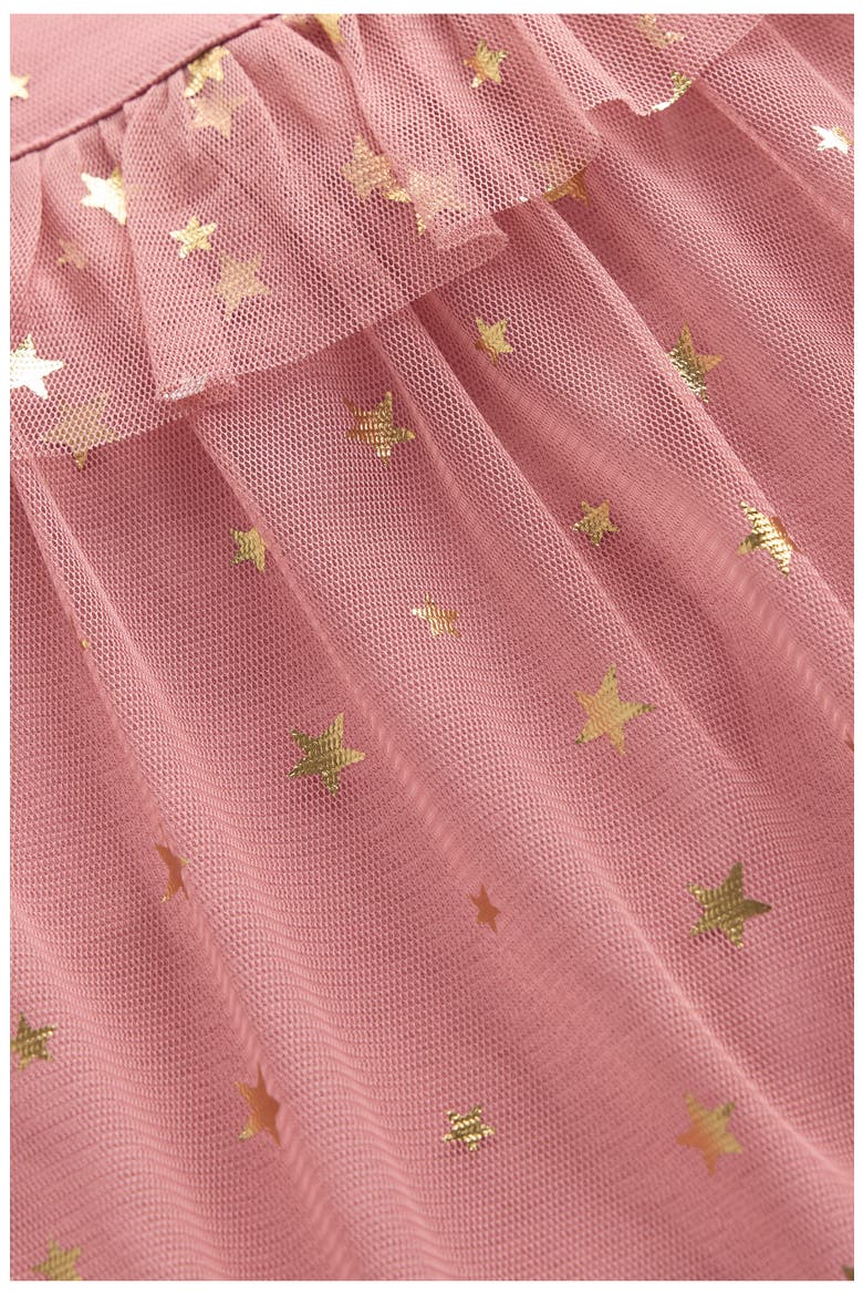 Kids' Foil Star Tulle Top, Alternate, color, ALMOND PINK STARS