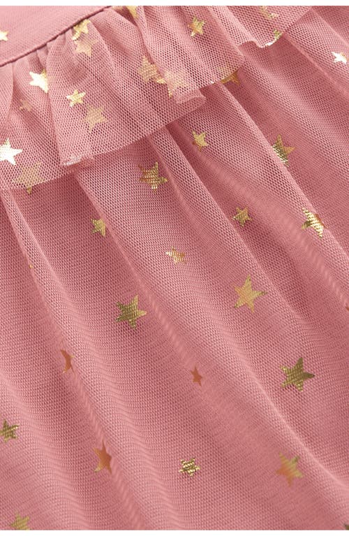 Mini Boden Kids' Foil Star Tulle Top In Pink