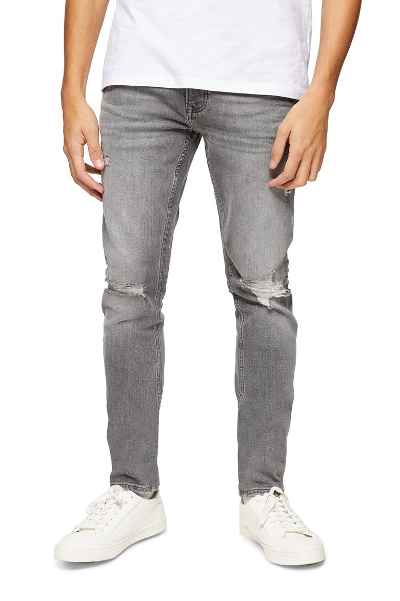Ripped Skinny Fit Jeans, Main, color, GREY