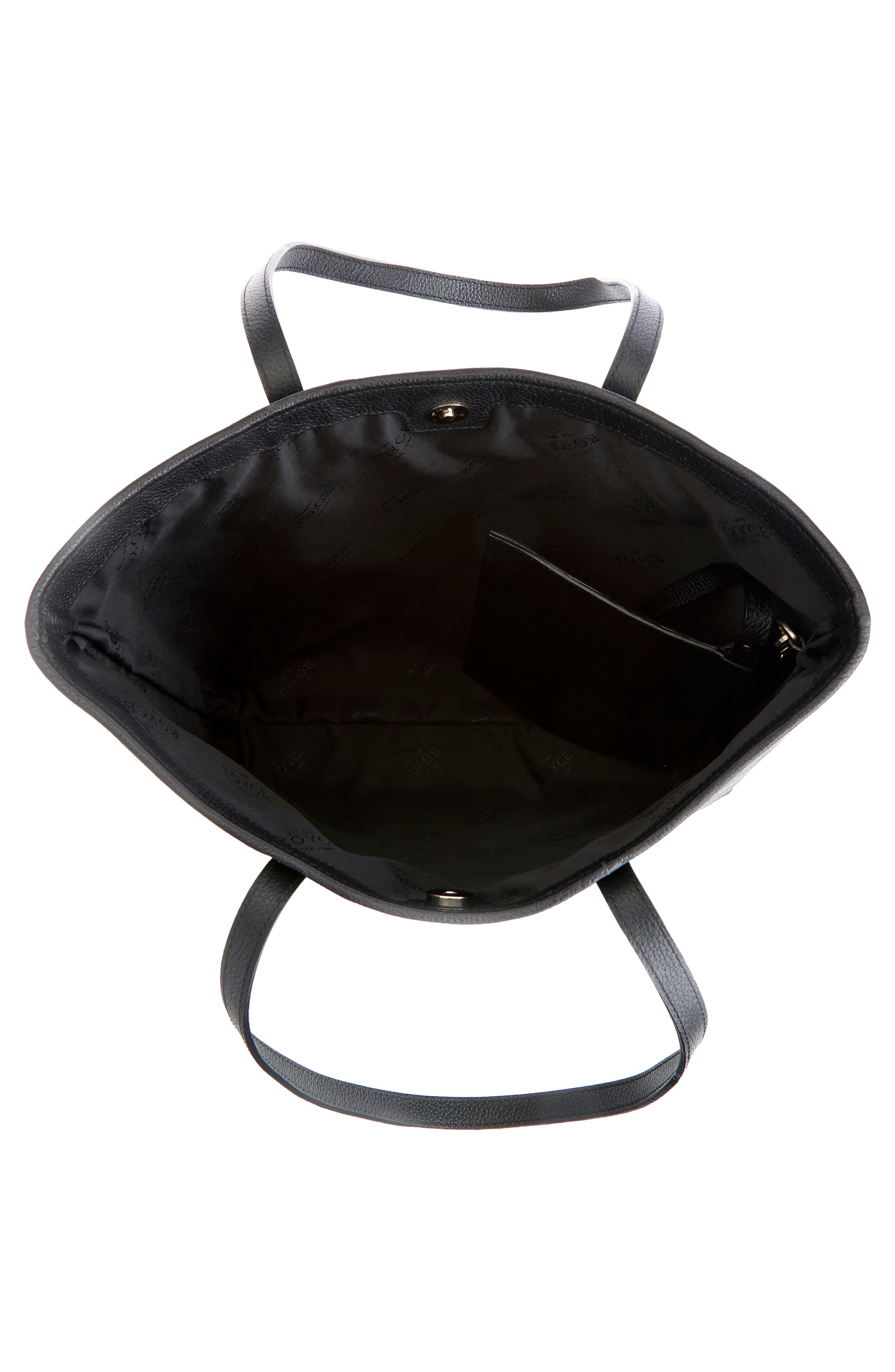 ROYCE New York Personalized Tall Tote & Wristlet, Alternate, color, Black- Deboss