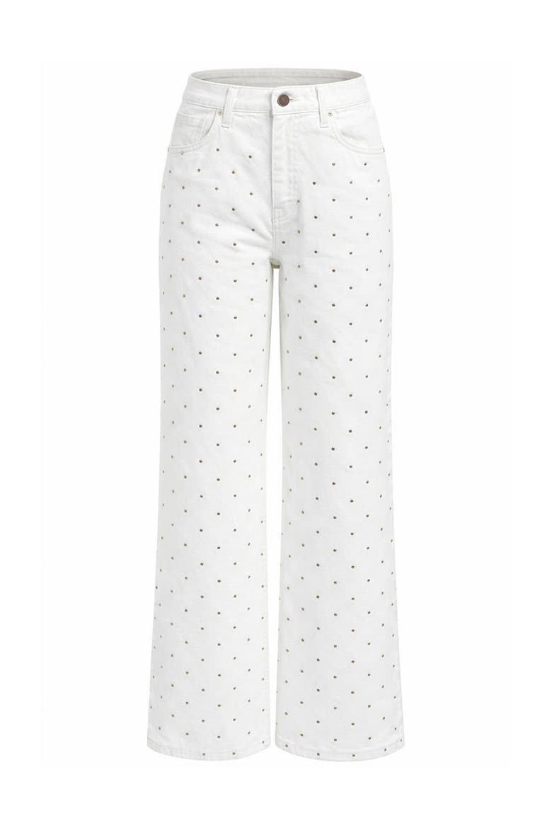 Lilyy High Waisted Wide Leg Denim Jeans, Alternate, color, White