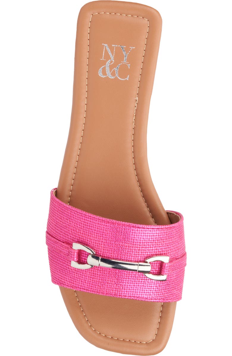 NEW YORK AND COMPANY Naia Slide Sandal, Alternate, color, Pink Linen
