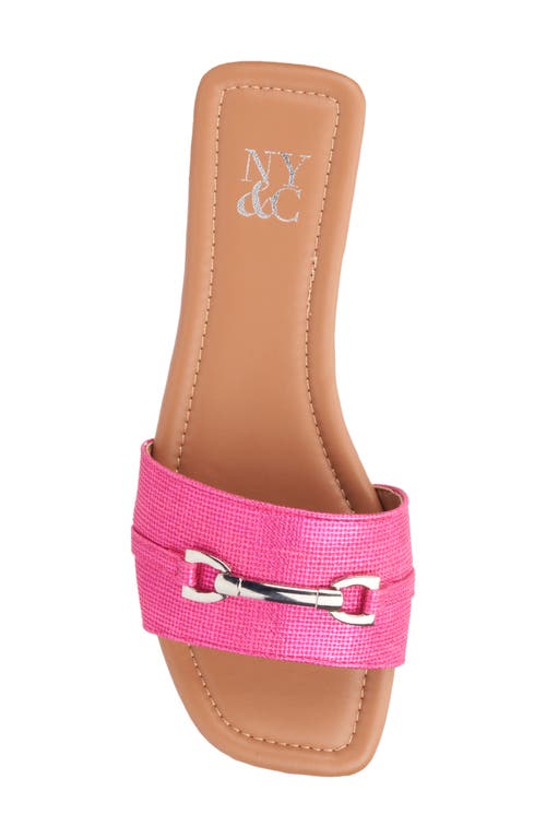 Shop New York And Company Naia Slide Sandal In Pink Linen