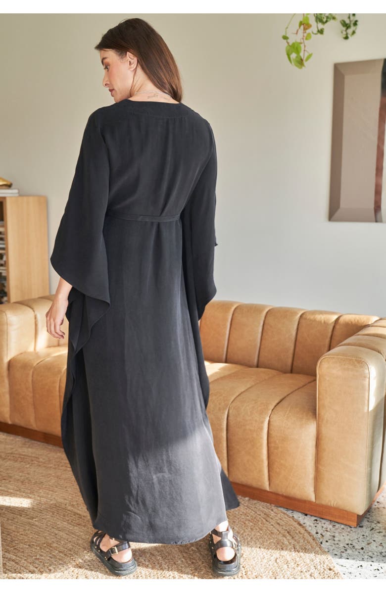 ocean+main Belted Caftan, Alternate, color, Black