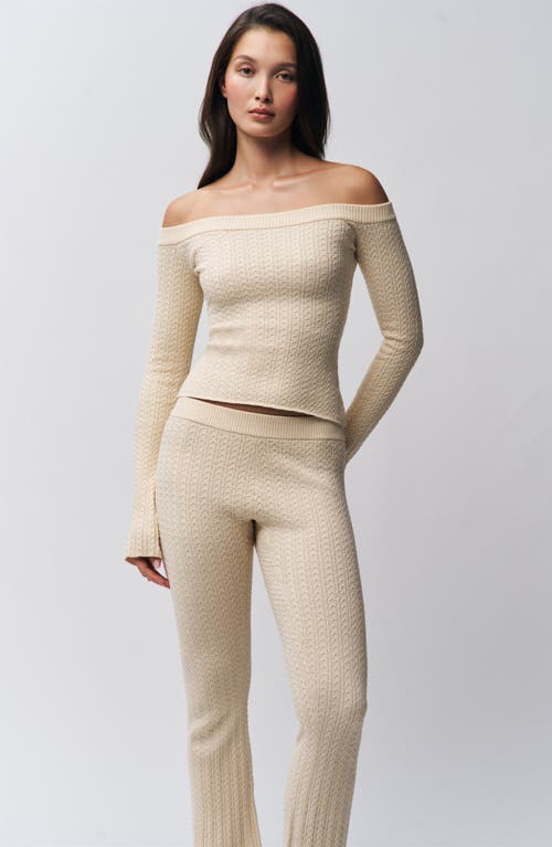 Guizio Camille Cable-knit Pant In Neutral