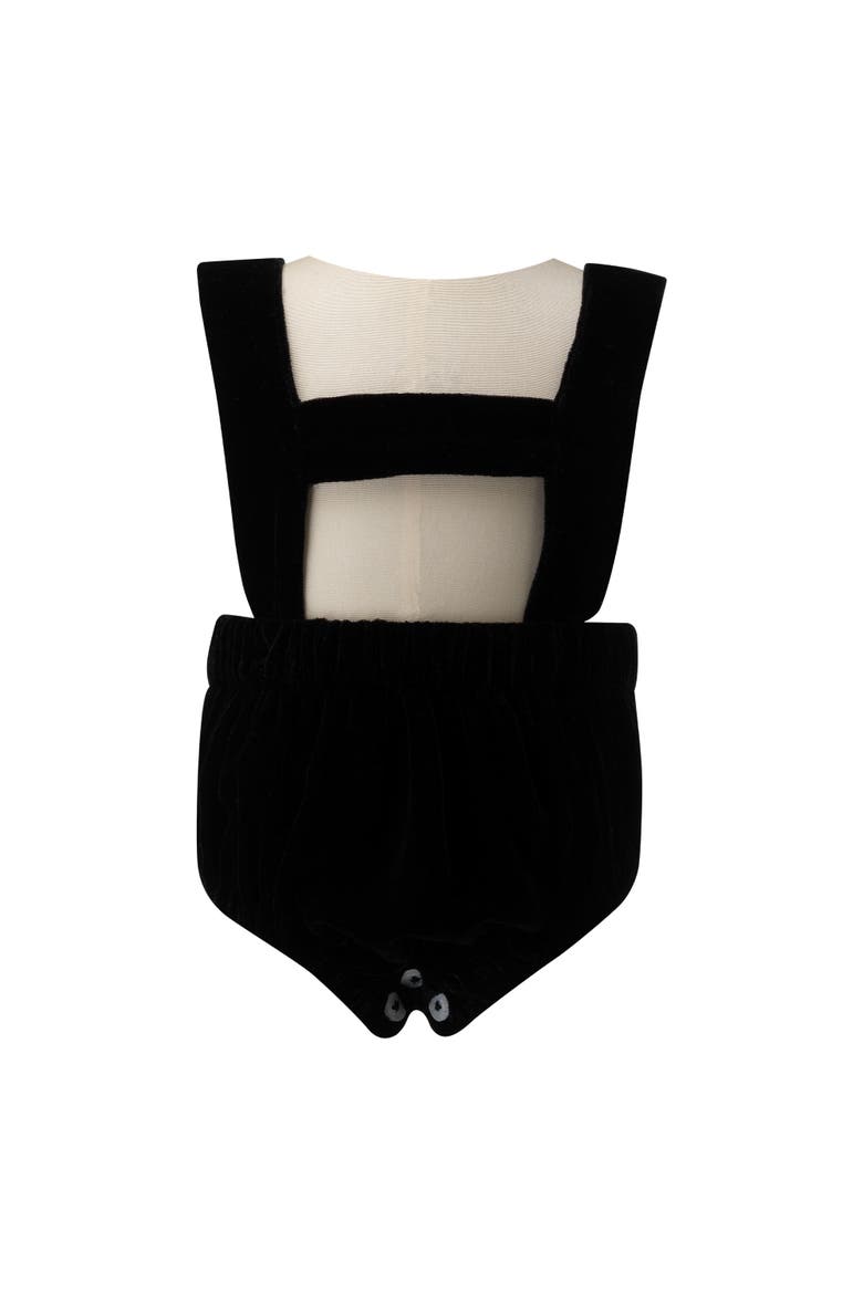 Eloise Infant Silk Velvet Romper Set, Alternate, color, Black