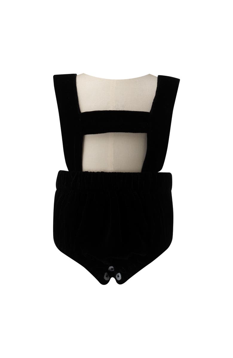 Rachel Riley Eloise Infant Silk Velvet Romper Set, Alternate, color, Black