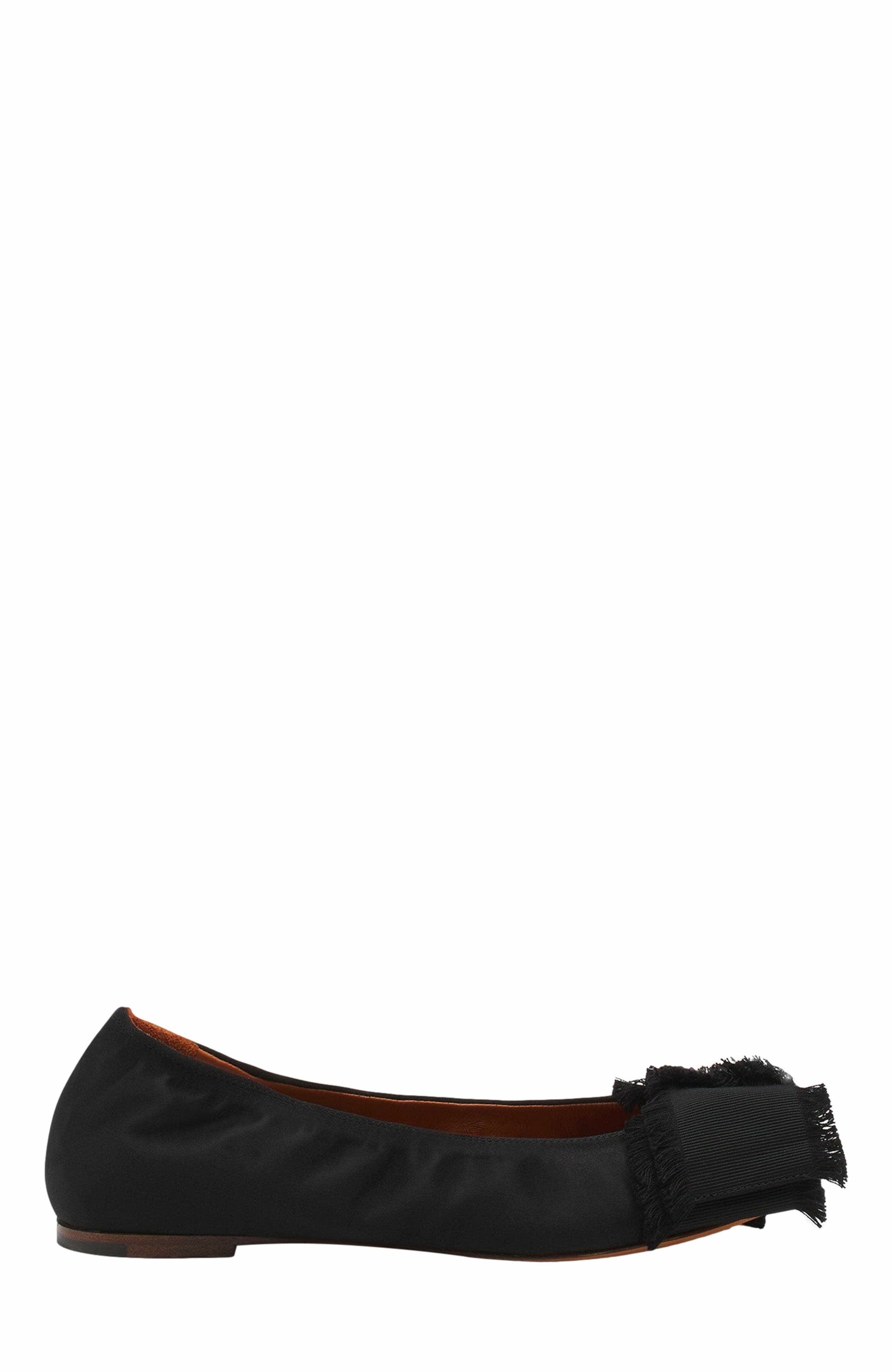 Ballerina Flat With A Satin Bow, Main, color, Black