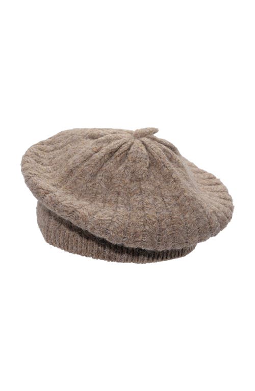 Lauren Ralplh Lauren Herringbone Knit Beret In Brown