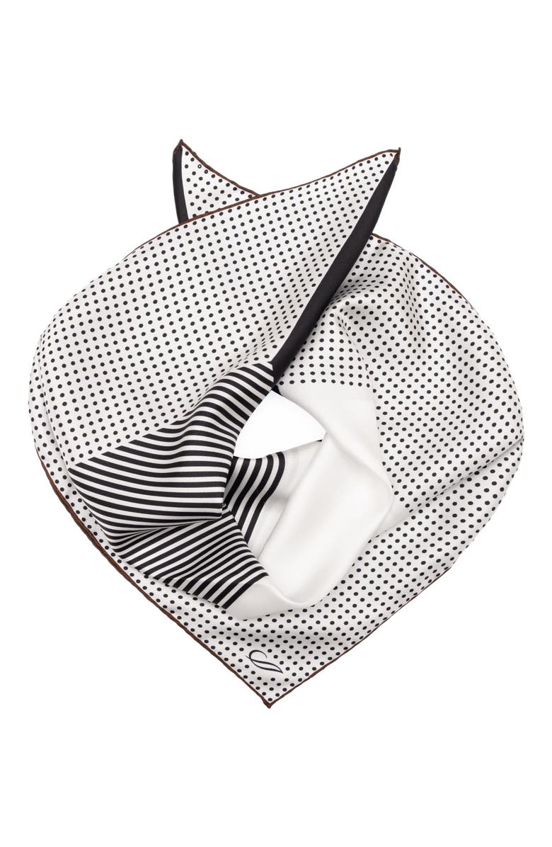 Elizabetta Santino - Hand Rolled Silk Neckerchief for Men, Alternate, color, Black And White