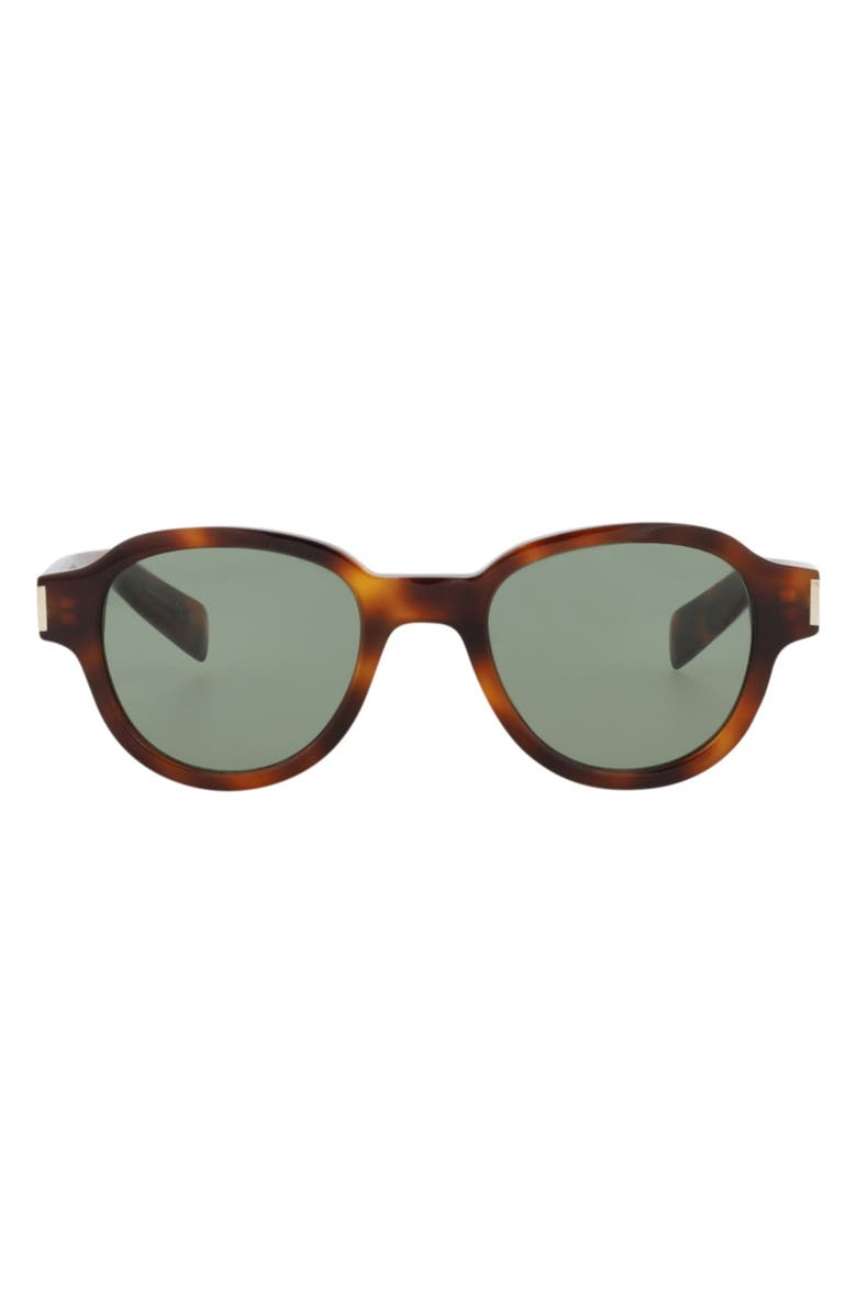 Saint Laurent 48mm Round Sunglasses, Main, color, Havana Havana Green