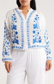 Forgotten Grace Embroidered Long Sleeve Button-Up Shirt