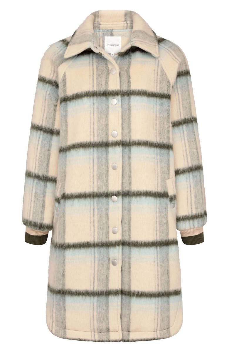 Avec Les Filles Brushed Oversize Longline Varsity Coat, Alternate, color,