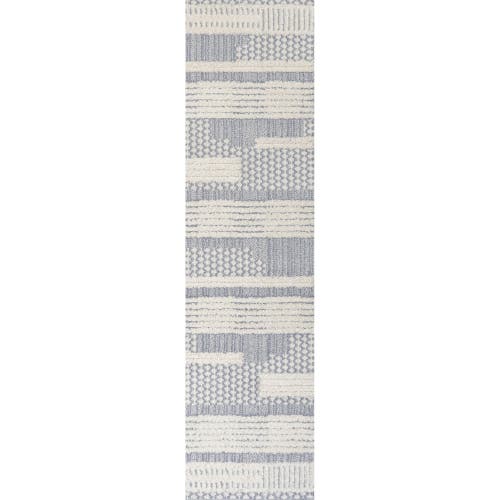 Jonathan Y Kerstin Geometric High-low Area Rug In Cream/gray
