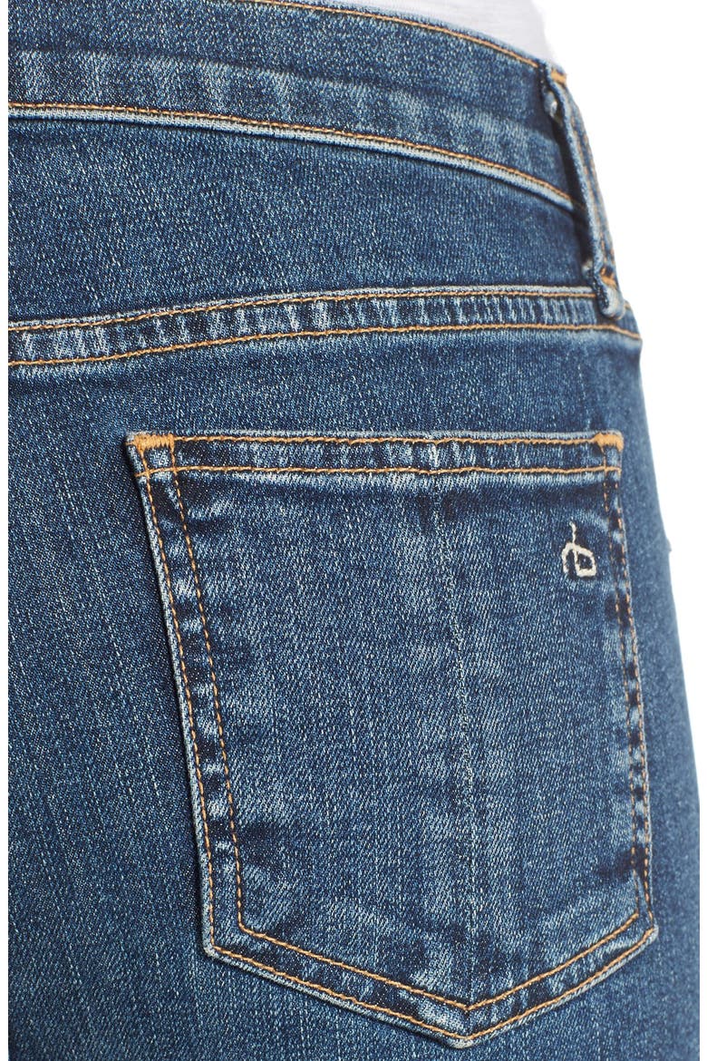 rag & bone/JEAN High Rise Raw Edge Crop Flare Jeans, Alternate, color, PAZ