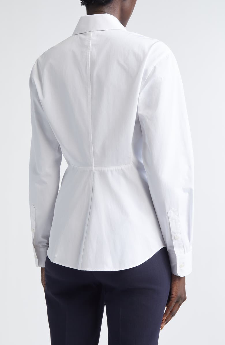 Lafayette 148 New York Fitted Cinch Waist Shirt, Alternate, color, White