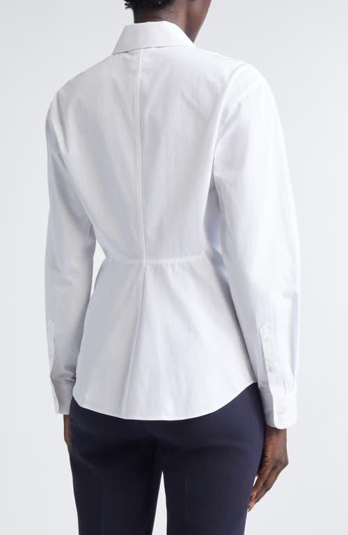 Lafayette 148 New York Fitted Cinch Waist Shirt In White