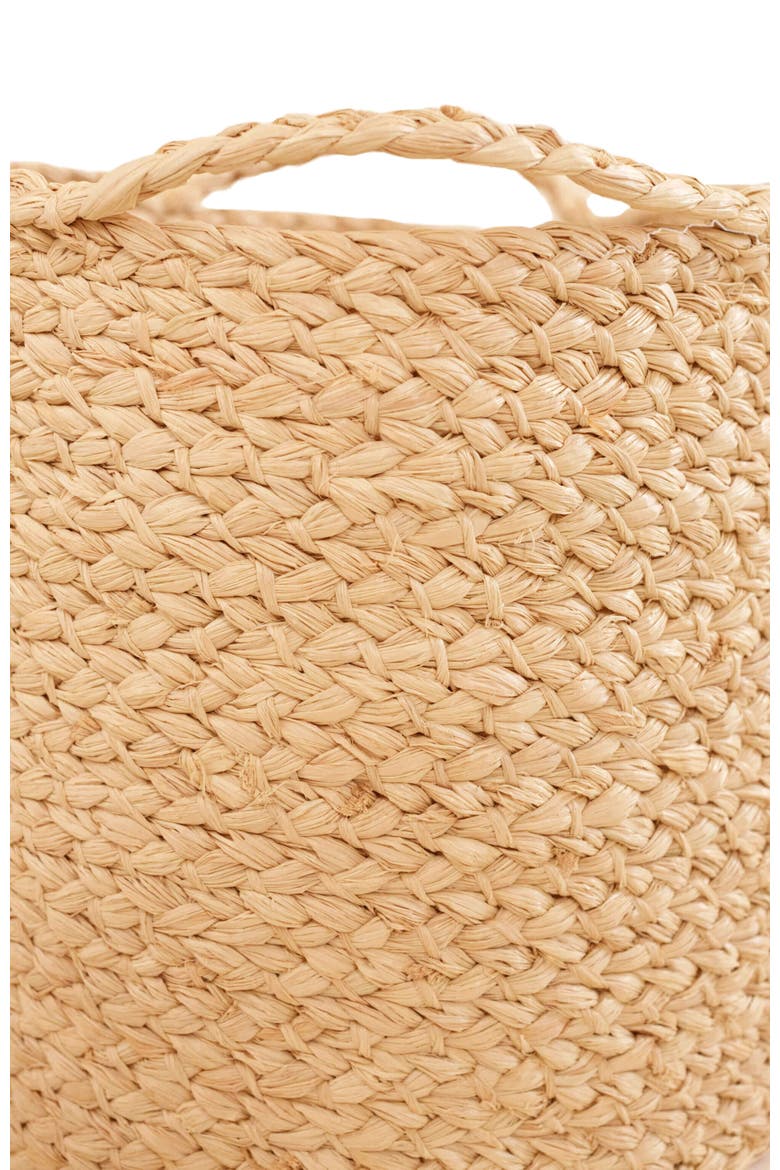 Braided Raffia Planter with Handles, Alternate, color, Natural