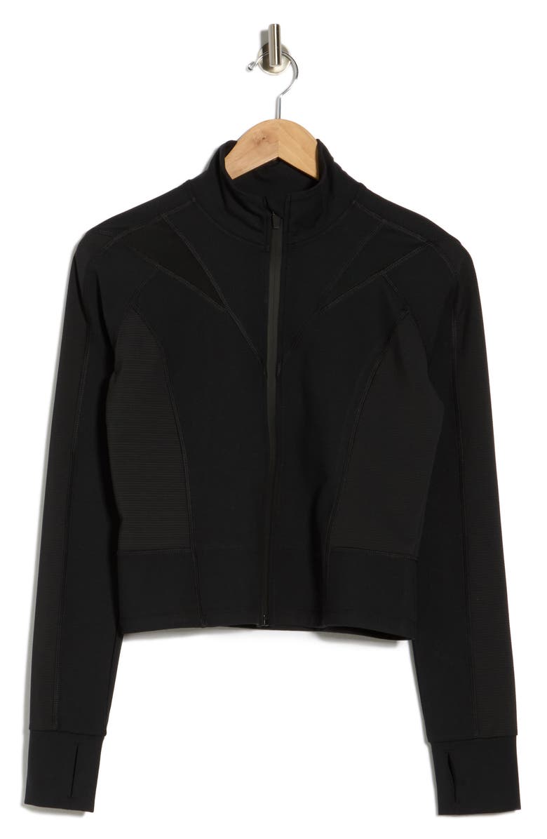 YOGALICIOUS Lux Ascension Cropped Fitted Jacket, Alternate, color, Black