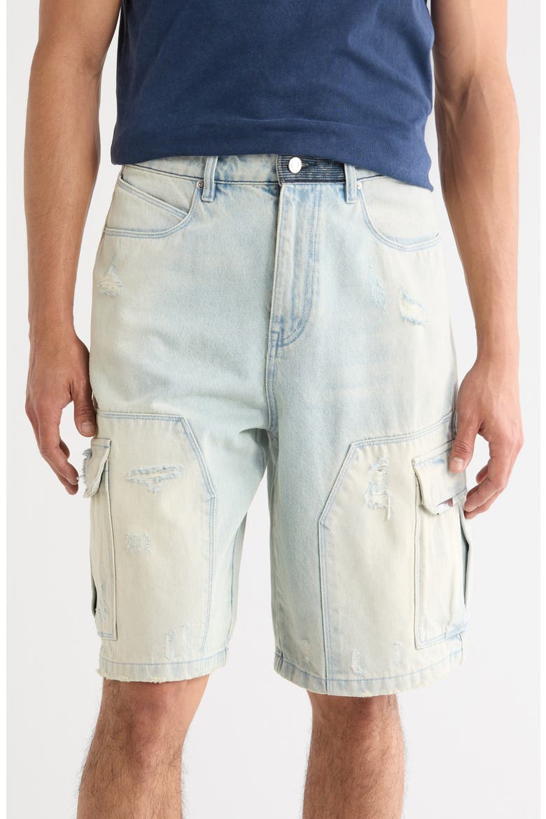Joseph Denim Cargo Shorts, Main, color, BLUE CLOUDS