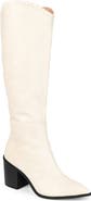 Journee Collection Daria Whipstitch Tall Vegan Leather Western Boot