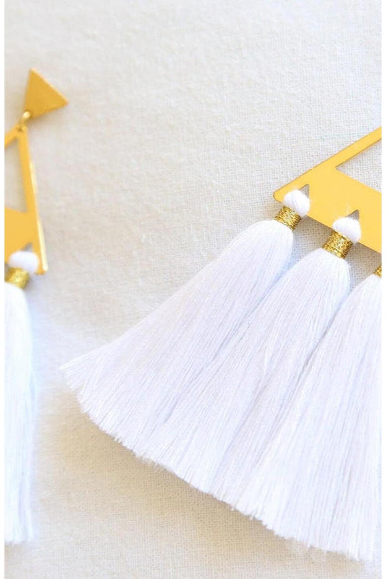 Trío Tassel Earring, Alternate, color, White