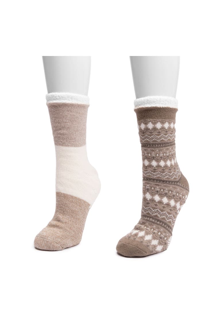 Women's 2 Pair Pack Tall Cozy Lounge Socks, Alternate, color, Timberwolf