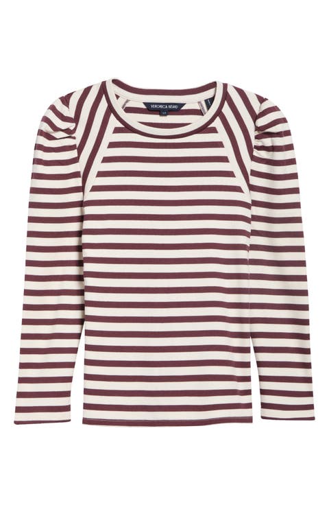 Delano Directional Stripe Stretch Cotton Top