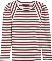 Veronica Beard Delano Directional Stripe Stretch Cotton Top