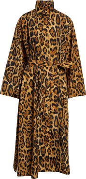 Alaïa Animal Print Nylon Taffeta Trench Coat