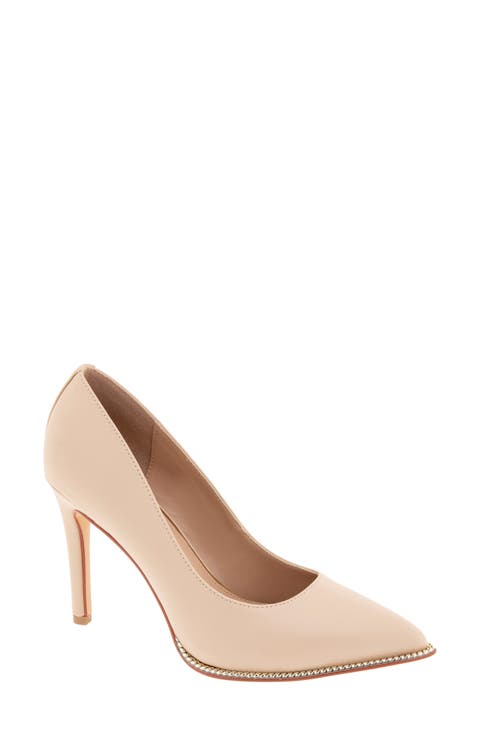 Hiarlia Chain Trim Pointed Toe Pump (Women)