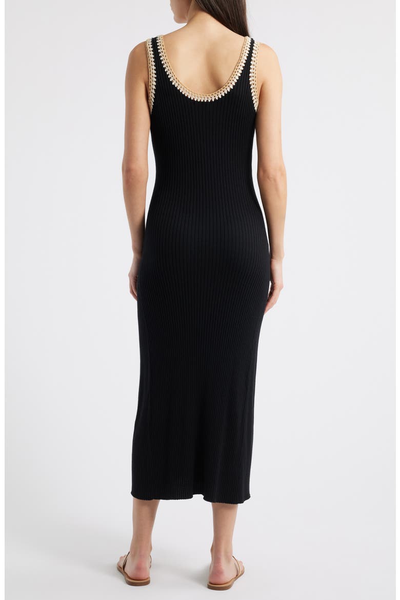 Colleen Cotton Sweater Midi Dress, Alternate, color, BLACK