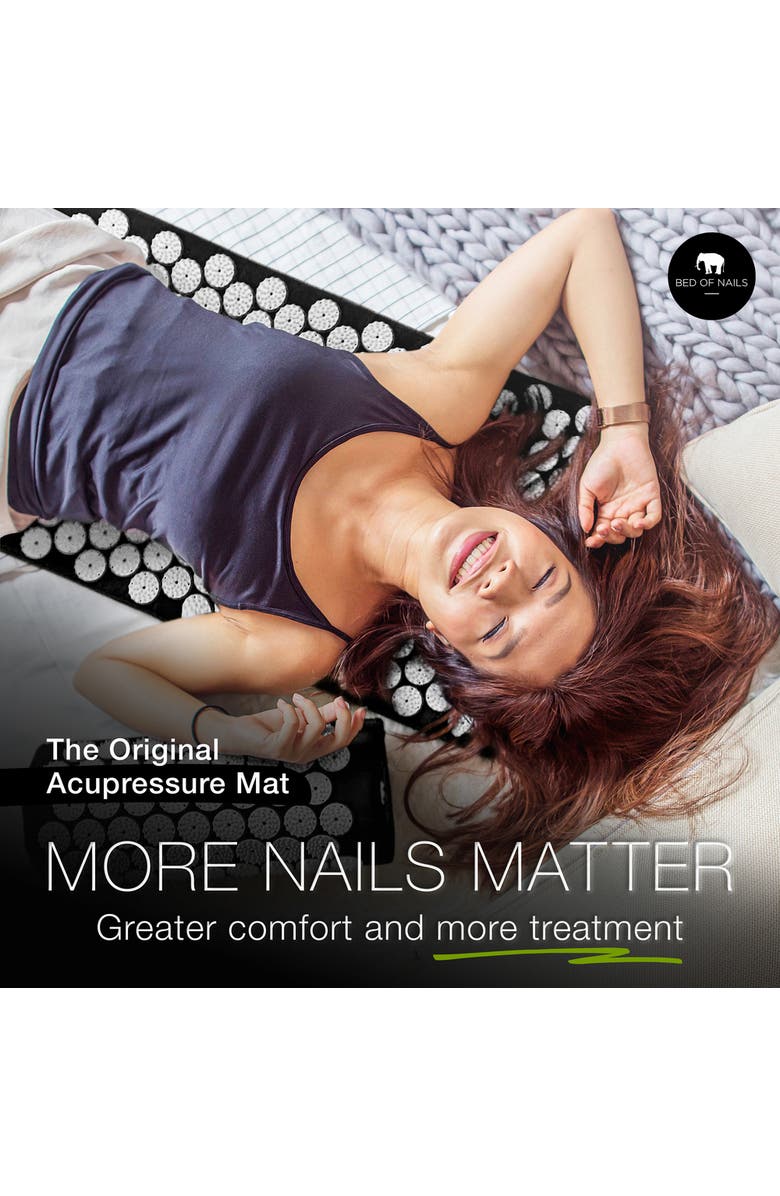 BED OF NAILS Bon Orginal Premium Acupuncture Mat, Alternate, color, Jet Black
