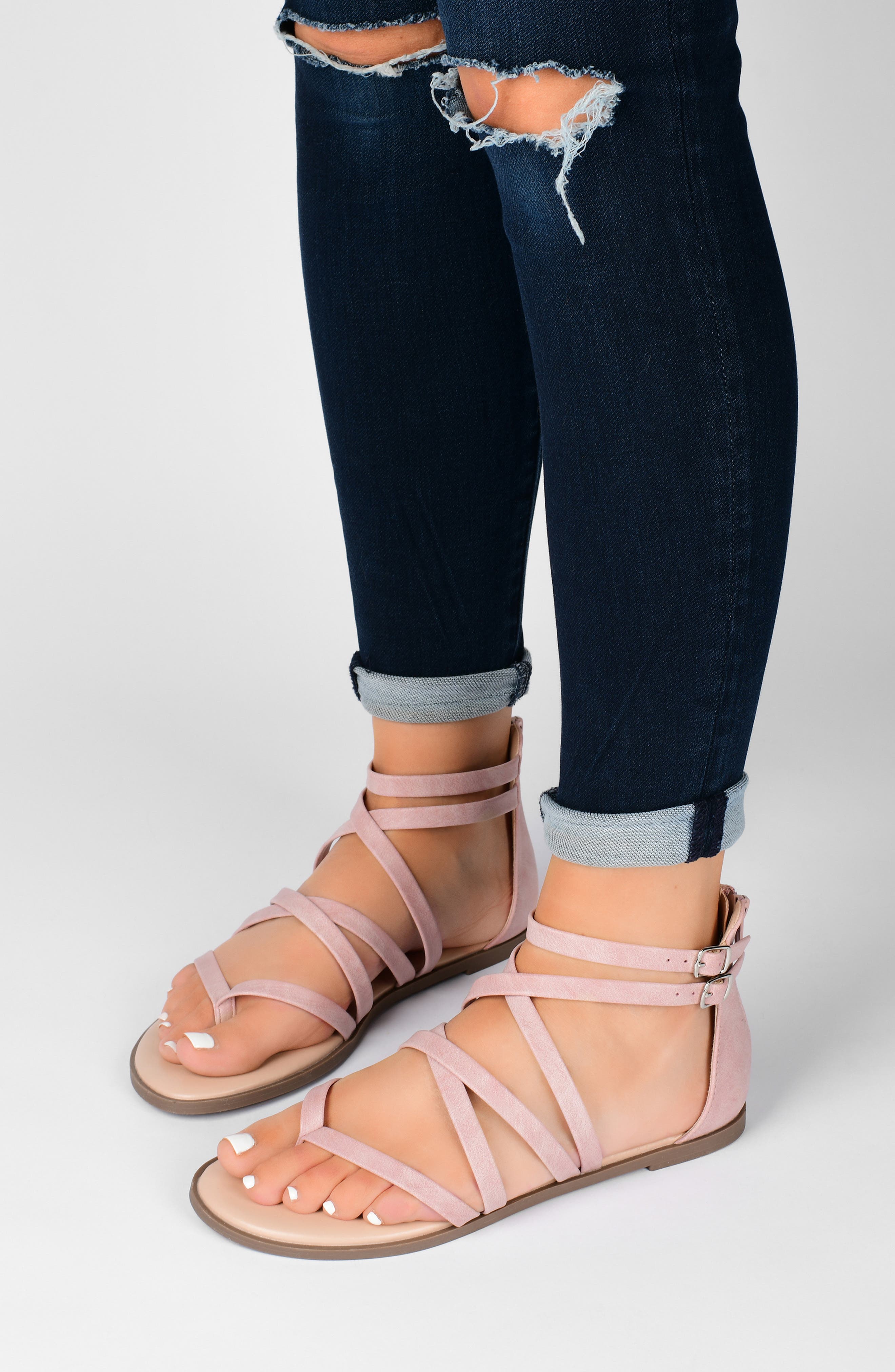 Journee Collection Zailie Gladiator Sandal - Wide Width, Alternate, color, 