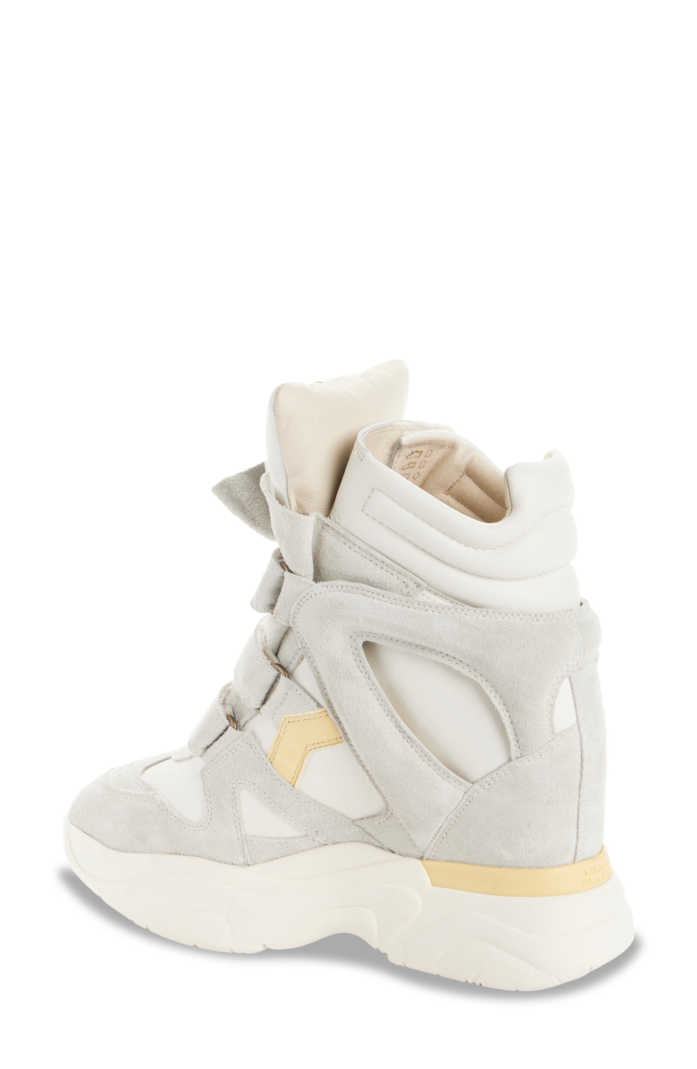 Isabel Marant Balskee Hidden Wedge High Top Sneaker, Alternate, color, Chalk/ Butter