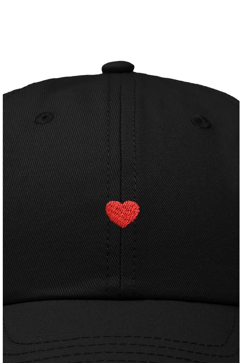 Lil Red Heart Dad Cap, Alternate, color, Black