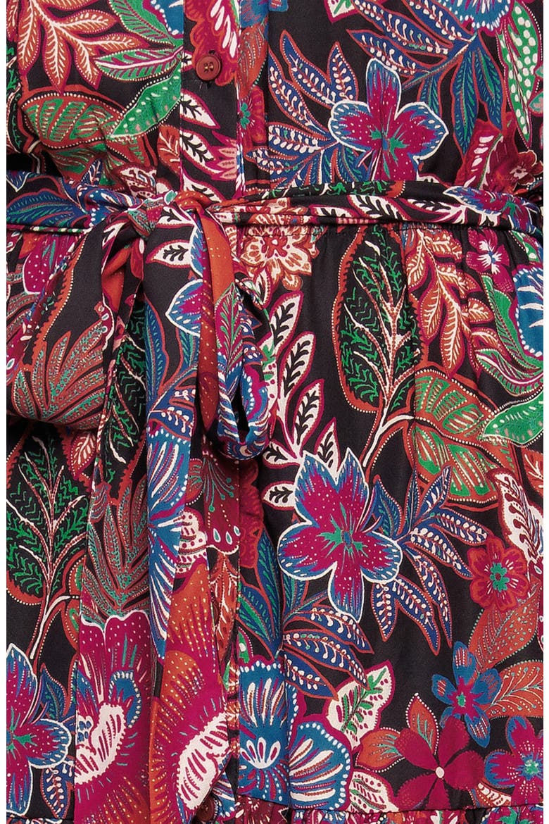 Print Long Sleeve Mini Shirtdress, Alternate, color, PINK MULTI/ BLACK
