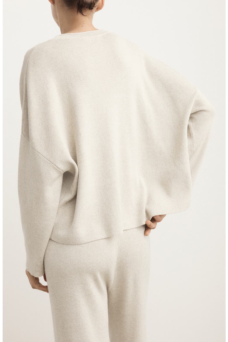 Fluid Cotton & Linen Blend Lounge Sweatshirt, Alternate, color, BEIGE