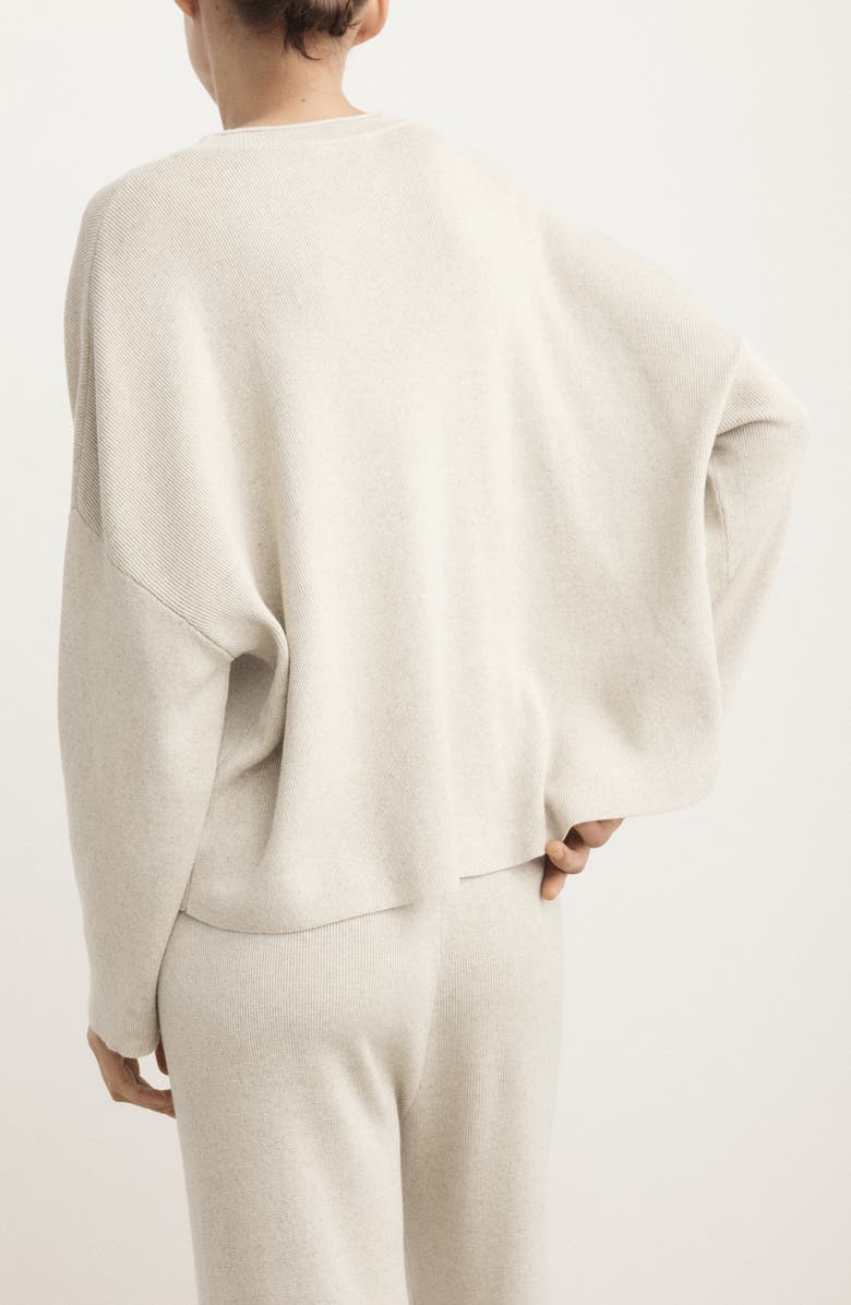 MANGO Fluid Cotton & Linen Blend Lounge Sweatshirt, Alternate, color, 