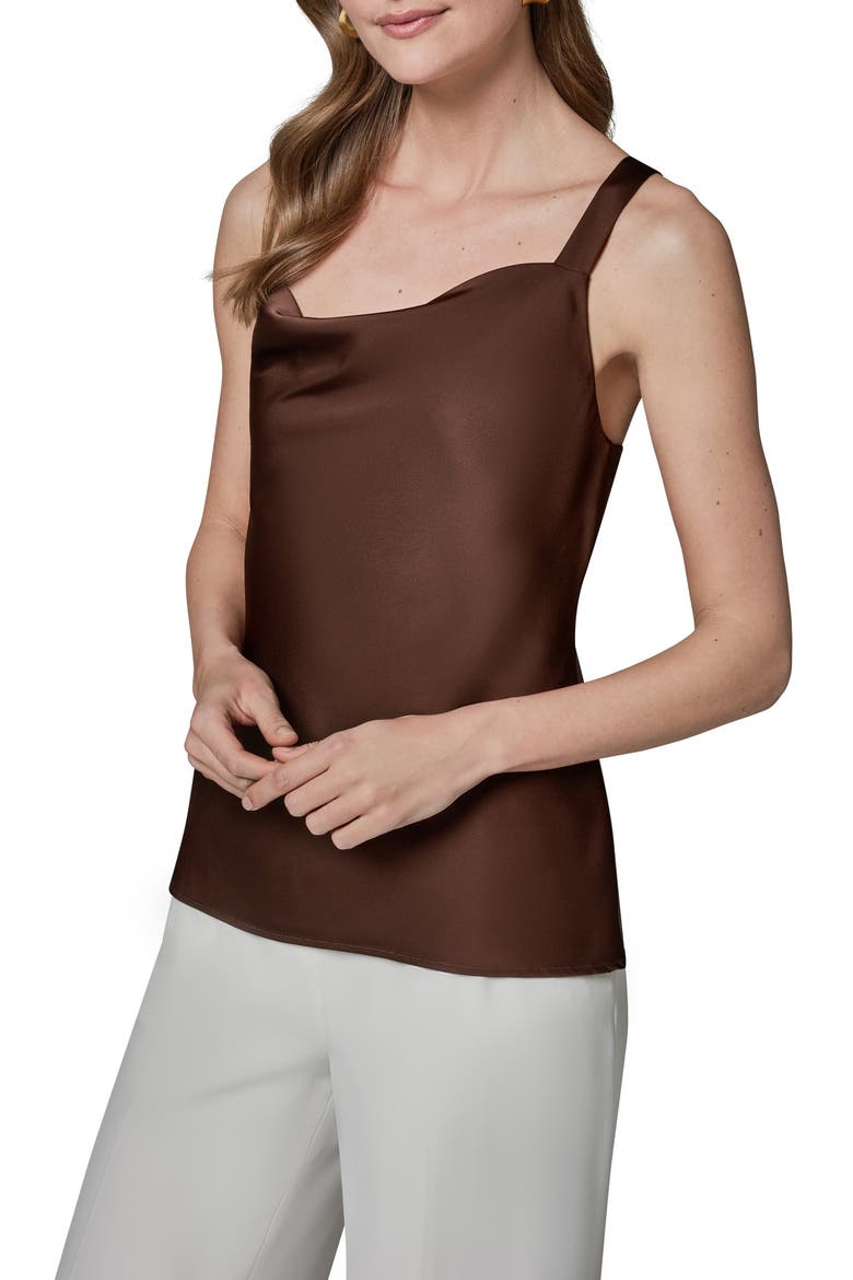 Cowl Neck Satin Camisole, Alternate, color, CANYON