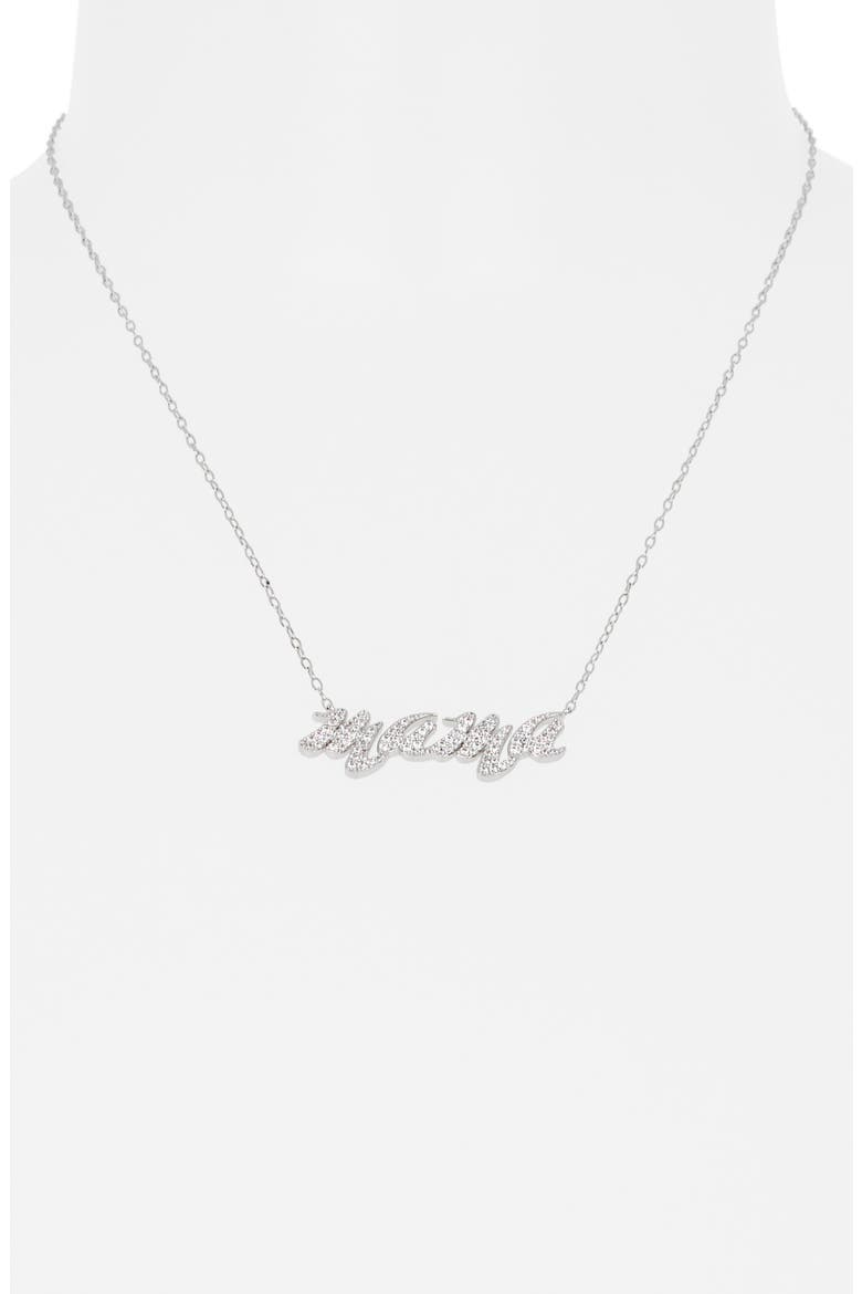Retro Mama Pendant Necklace, Main, color, RHODIUM