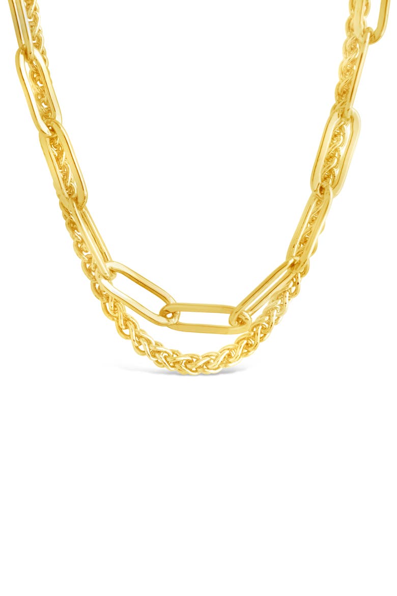 Emery Textured Chain Necklace, Alternate, color, GOLD