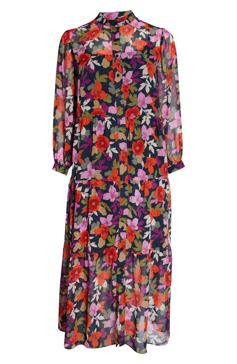 Maggy London Bold Floral Long Sleeve Shirtdress, Alternate, color, 