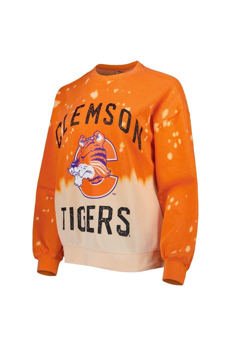 Women's Gameday Couture Orange Clemson Tigers Twice As Nice Faded Dip-Dye Pullover Long Sleeve Top, Alternate, color, Orange