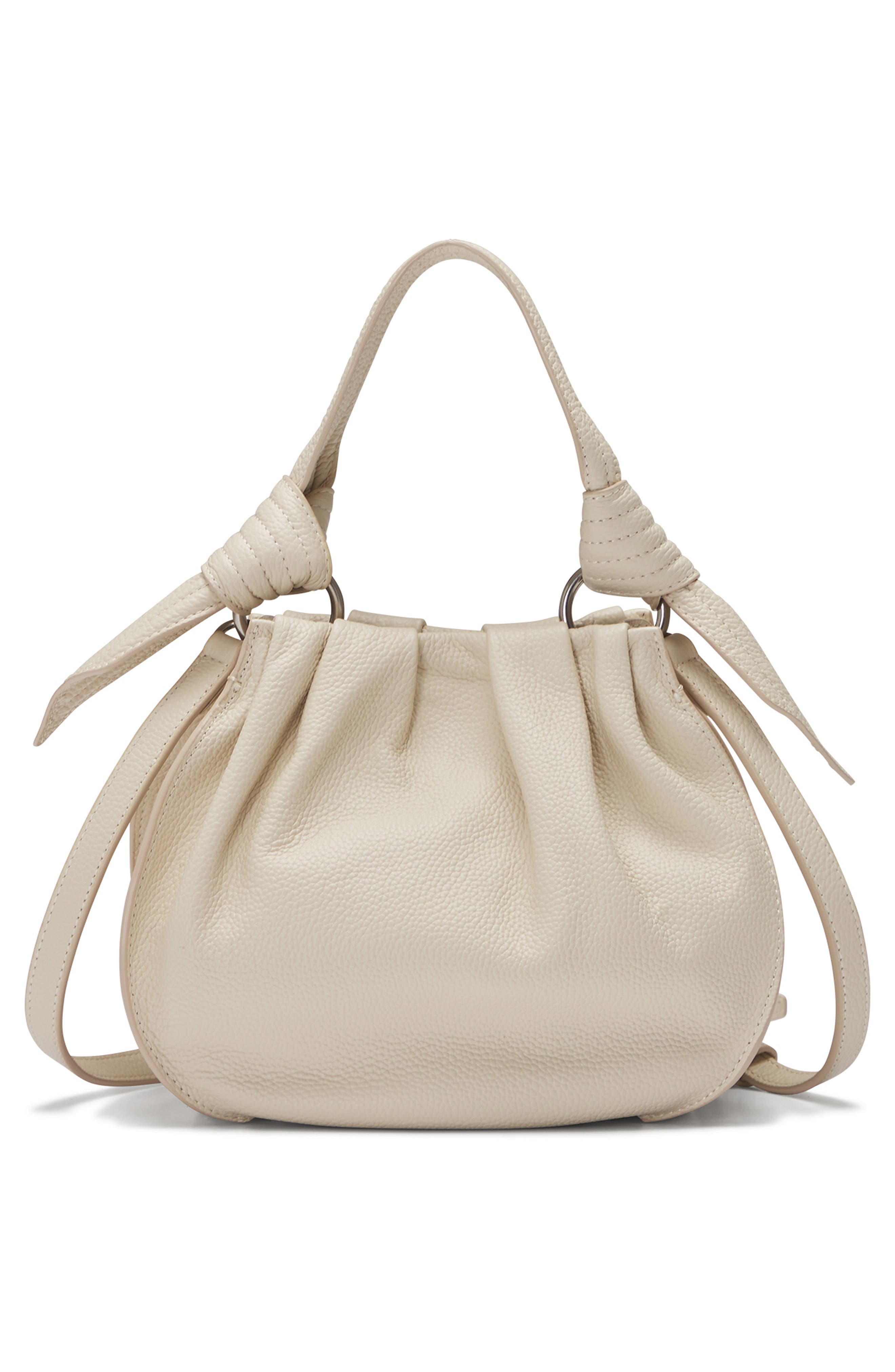 Selena Leather Bucket Bag, Alternate, color, CREAM