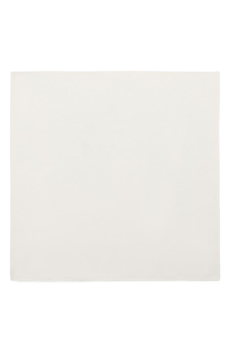 MANGO Silk Pocket Square, Alternate, color, White