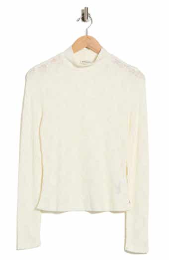 Mock Neck Lace Knit Top