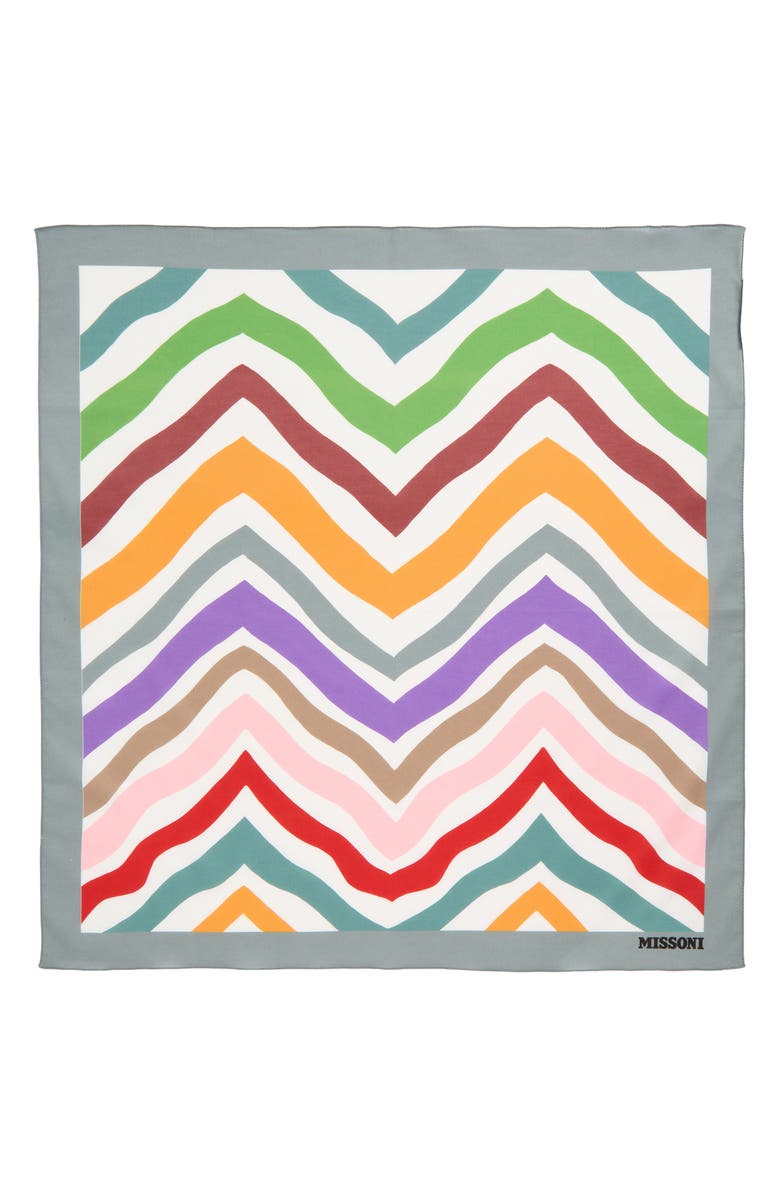 Missoni Zigzag Print Cotton Square Scarf, Main, color, 0001 White Multi