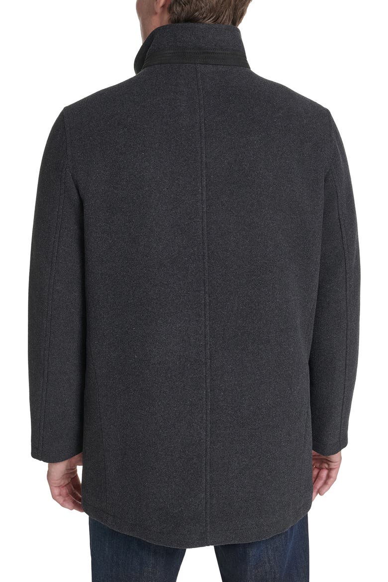 Shirt Collar Wool Blend Top Coat, Alternate, color, CHARCOAL