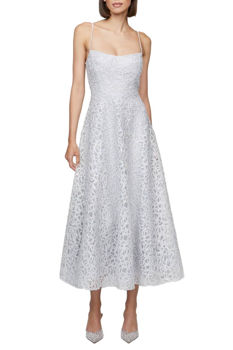Tulle Midi Dress, Main, color, FRENCH SILVER